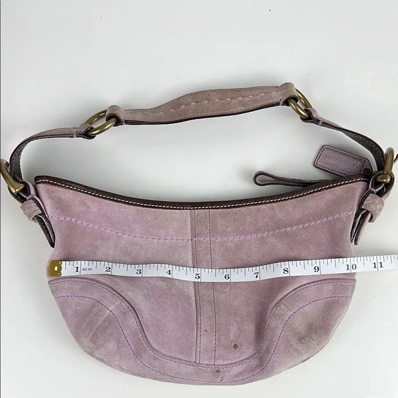Coach Y2K Suede Pastel Lavender Pink Mini Small Hobo Shoulder Bag 9658 - Picture 15 of 16